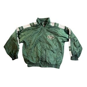 Vintage Pro Player New York Jets Jacket Mens Large Green 90s NFL Windbreaker Zip